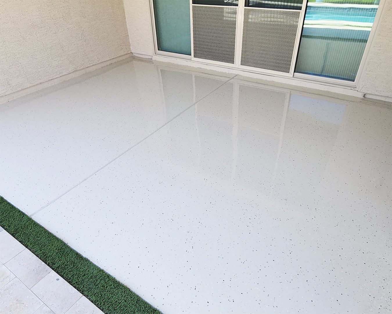 Finished epoxy flooring at Glendale home