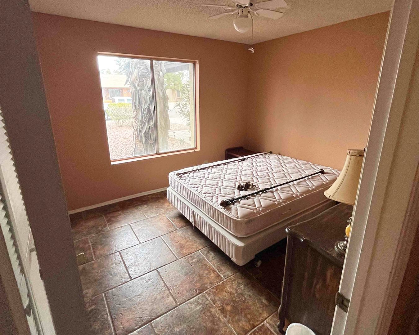 Painted orange interior of Tempe home