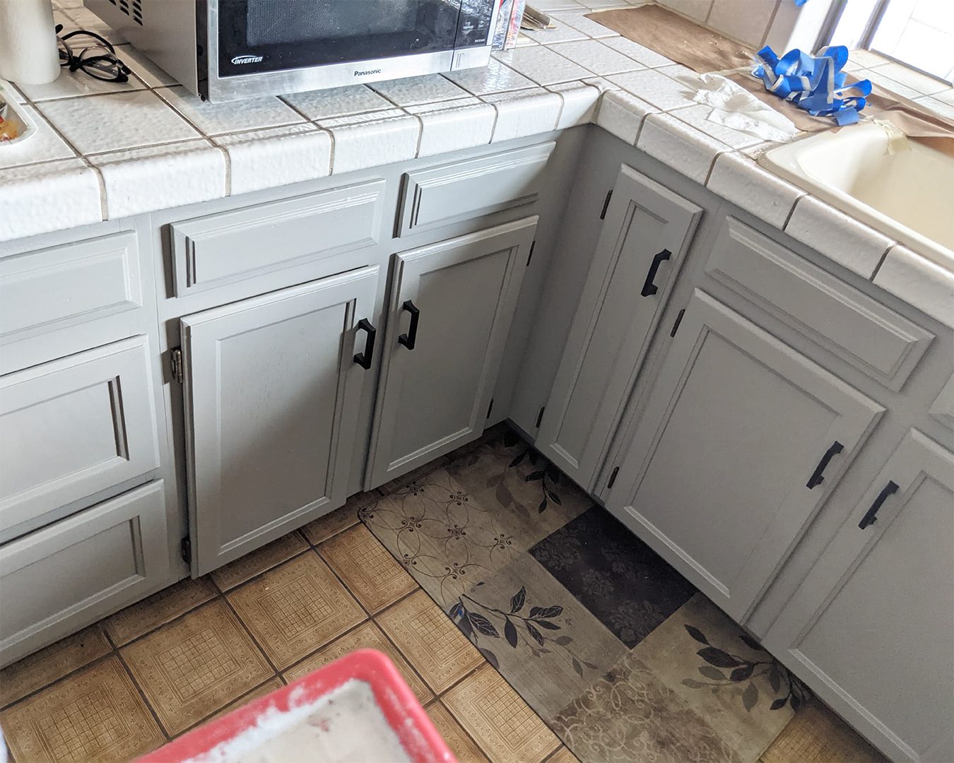 Painted cabinets in kitchen of Tempe home