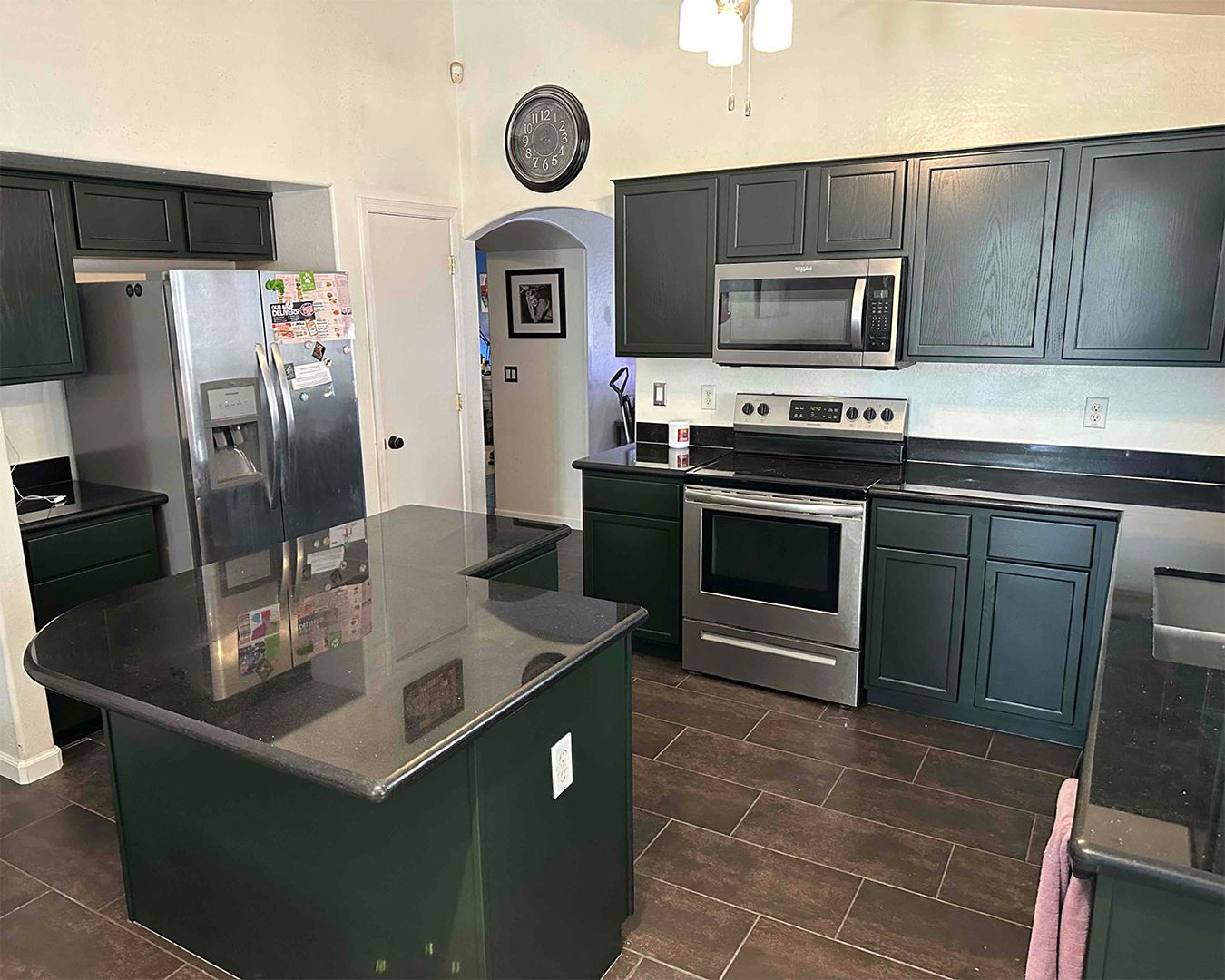 Painted green cabinets in Buckeye kitchen