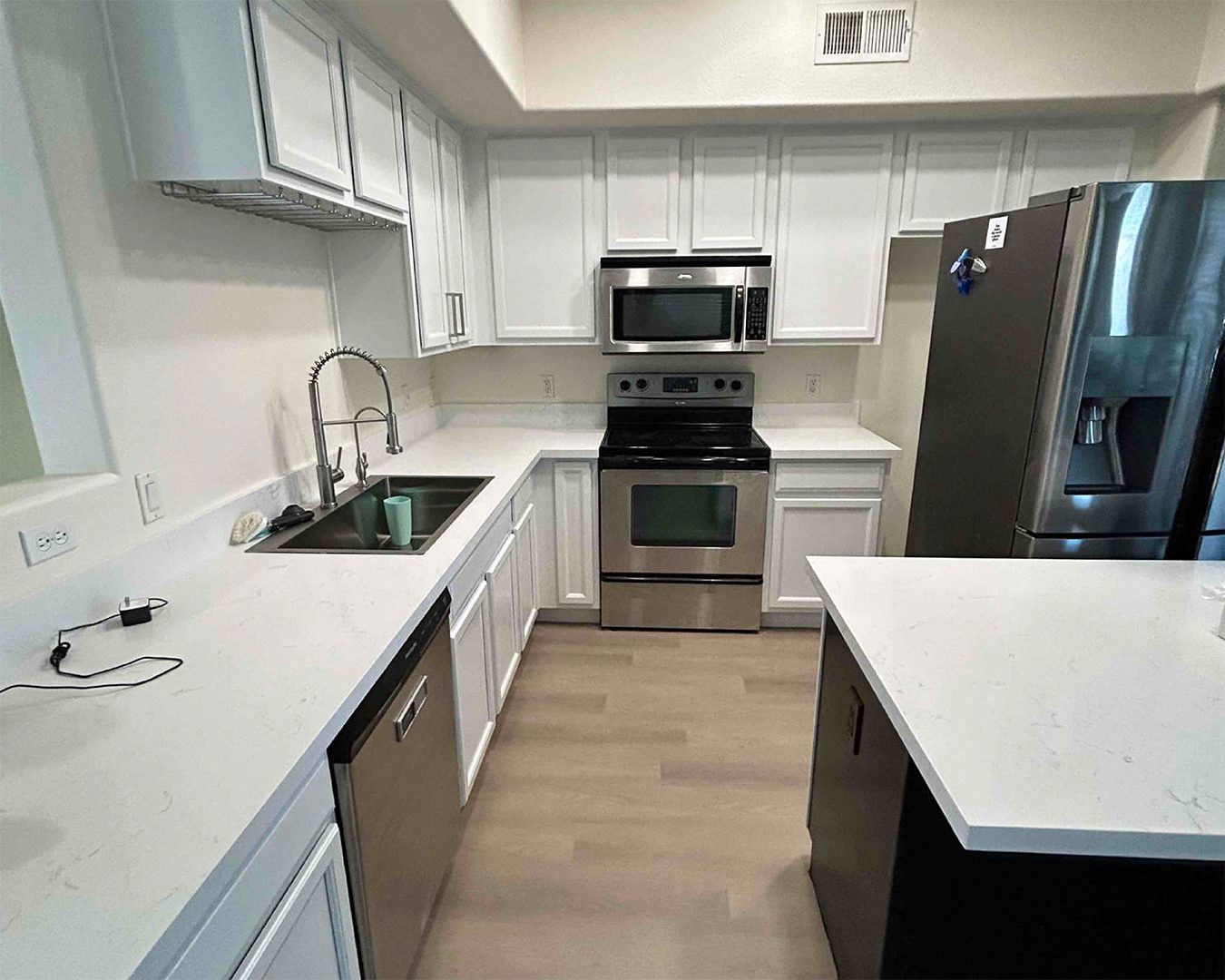 Painted cabinets in kitchen of Tempe home