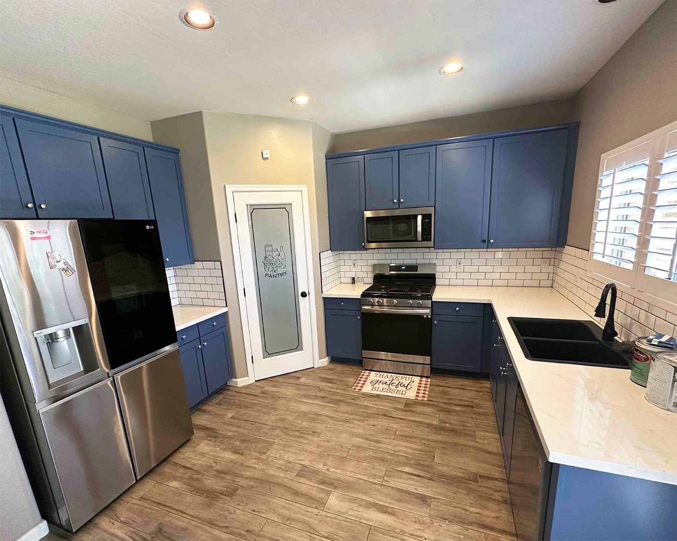 Blue painted kitchen cabinets in Maricopa