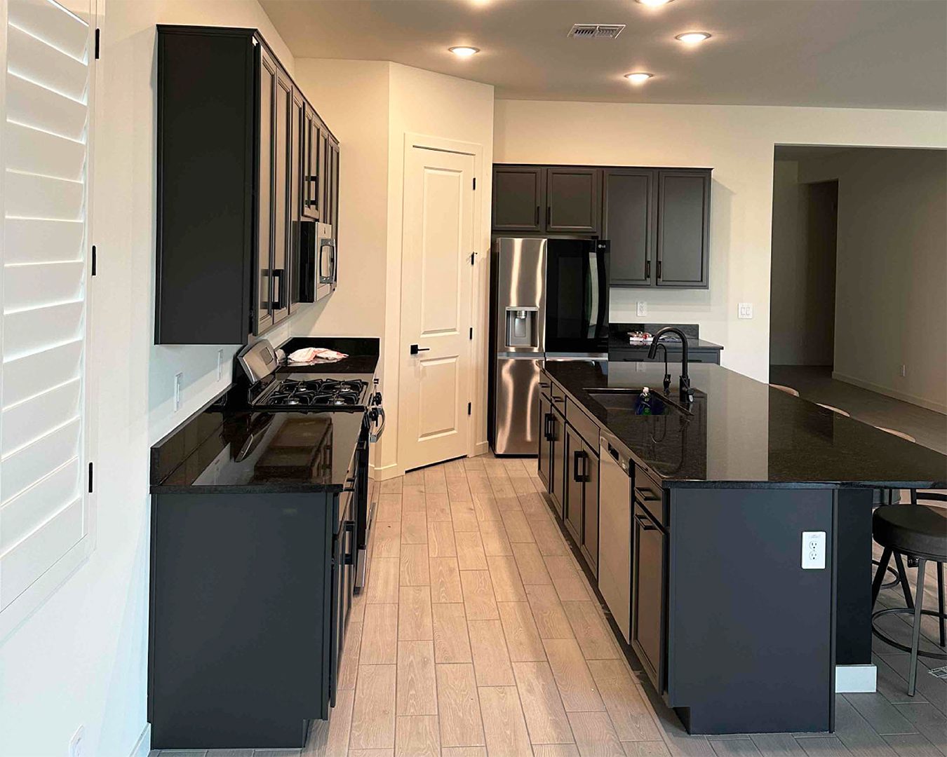 Painted black cabinets in Glendale home