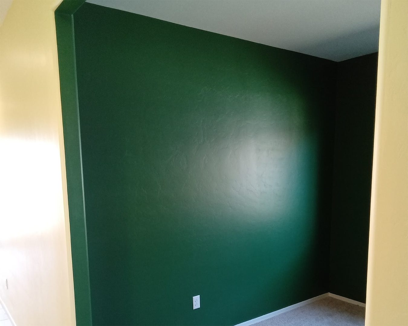 Painted green wall