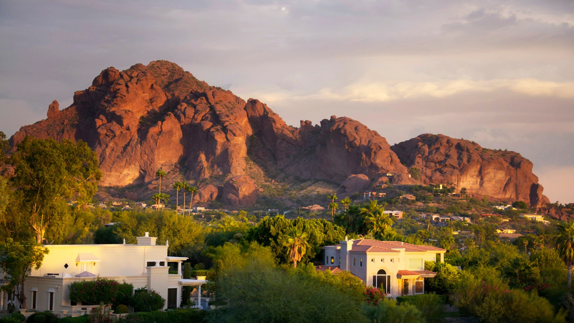 Landscape of mountainside homes