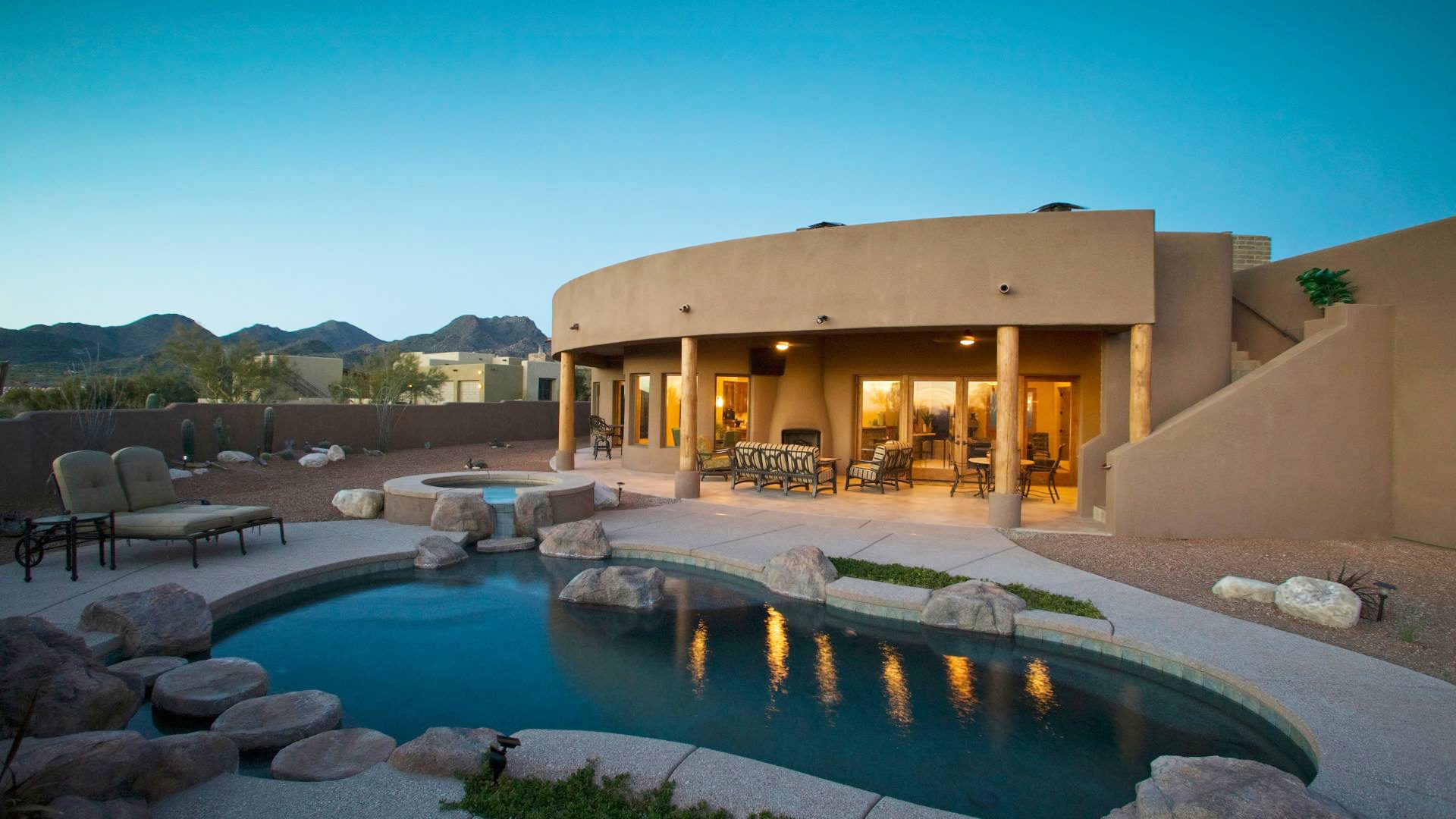 Backyard and exterior of Arizona home