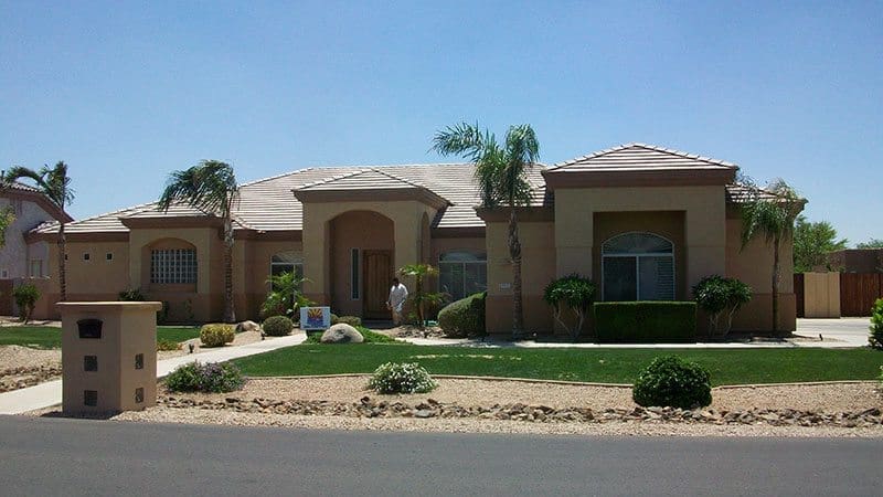 Residential exterior prepared for painting by Arizona Painting Company: A 