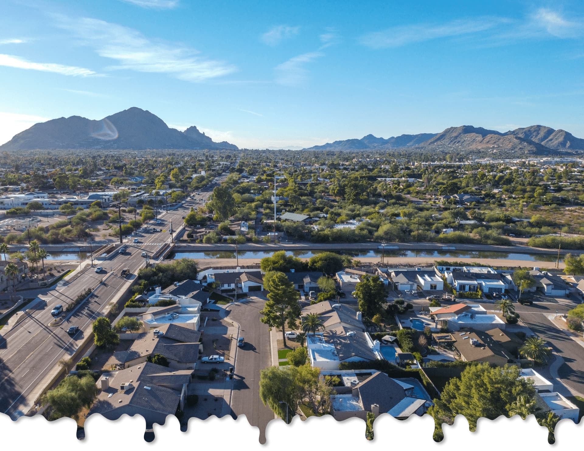 Arizona neighborhood from birds eye view